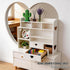 White Heart Drawer Bookshelf, Desktop Organizer with Shelves & Heart-Shaped Drawer for Desk, Office, Dorm - Display