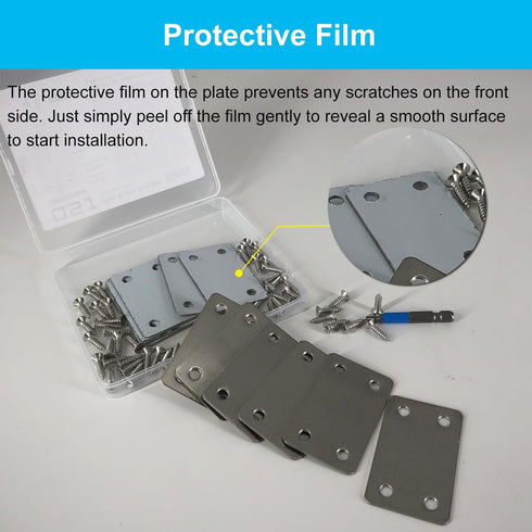 12 Pack Flat Mending Plate, Metal Bracket, Stainless Steel Brace 2.36 x 1.49'', Fixing Joining Plate for Wood with
