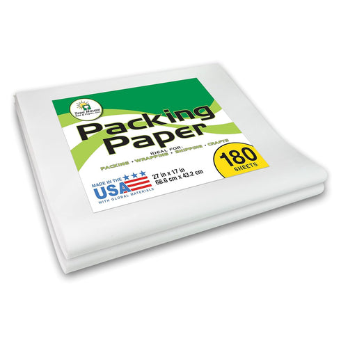 Tree House Pad & Paper | 27” x 17” Packing Paper Sheets | 180 Newsprint Sheets for Moving, Packing, Shipping