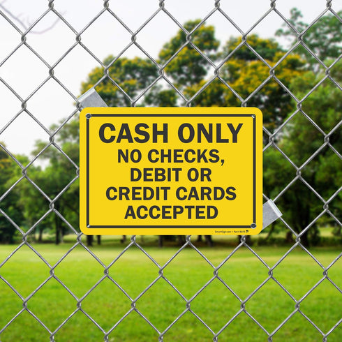 SmartSign Cash Only - No Debit or Credit Cards Accepted Sign | 7" x 10" Plastic, Model S2-0076-PL-10