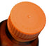 EISCO 100ml Amber Glass Reagent Bottle with Orange Screw Cap, Drip Free Pouring Ring, Borosilicate Glass