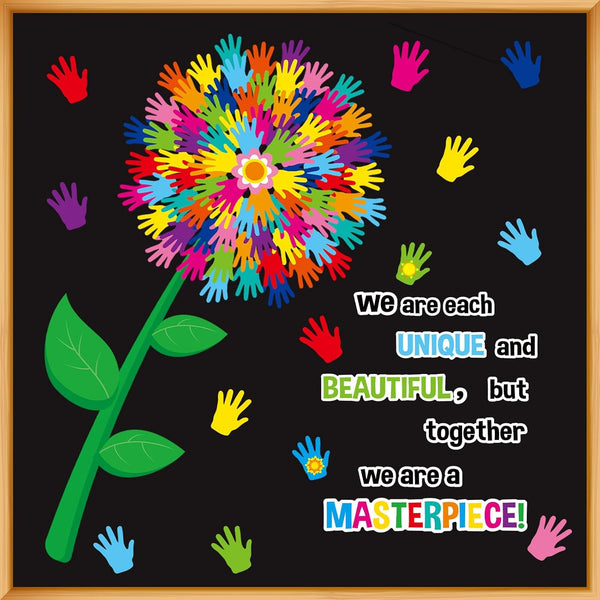 gisgfim Classroom Bulletin Board Decoration Set, Wall Door Decor with Colorful Handprint Decorations for School