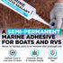 3 oz Marine Adhesive Sealant 4000/4200 Fast Cure UV (White) - Sem-Permanent, Flexible Bonding and Sealing - UV Resistant, above & below Waterline - Compare to 06560 and 05260 FC M - by Berkland