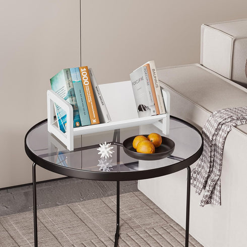 ELITEROO Mini Bookshelf for Desk, Desktop Bookcase, Single Cookbook Shelf, Tabletop Book Storage Rack, Tiny Book