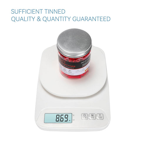 HKS 200 PCS Vinyl Insulated Butt Connector - Red 22-16 AWG - Electrical Connectors - Tinned Red Copper 0.7mm - Automotive Crimp Insulated