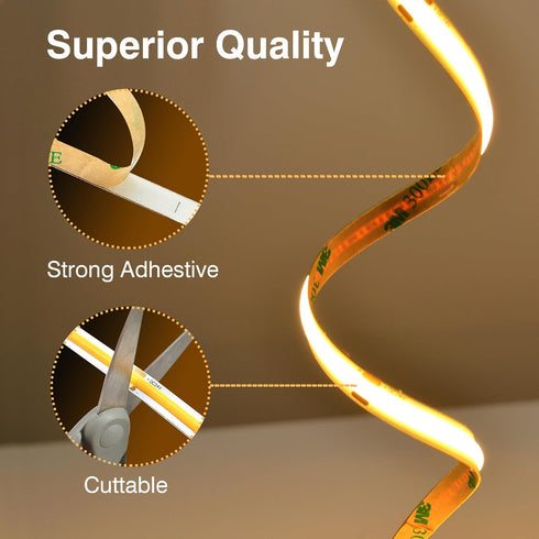 3M/9.84ft,Touch Dimmable Strips,CRI90+,2700K led,960LEDs,24V Pandery COB LED Strip,LED Strip Lights LED Warm White cob