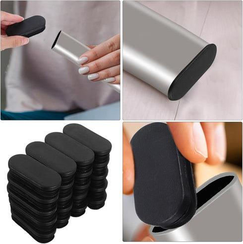 20pcs ABOOFAN Oval Chair Leg Floor Protectors Plastic End Caps Furniture Leg Covers for Table and Chair Feet Pads, Oval