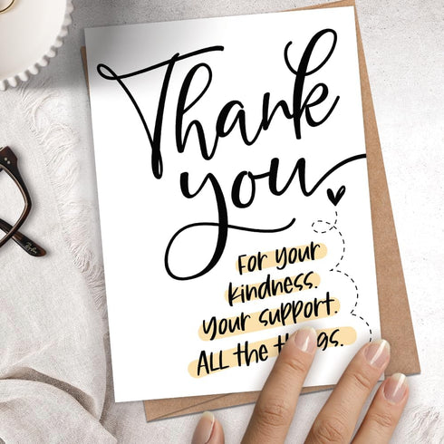 m&h invites Thank You For Your Support Greeting Card Kindness Appreciation Card