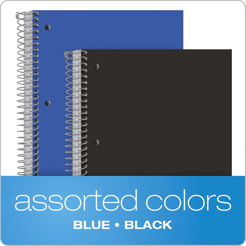 Oxford Spiral Notebooks, 3-Subject, Wide Ruled, Durable Plastic Cover, 150 Sheets, 2 per Pack (10385)
