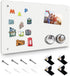White Magnetic Board, 17.5" x 11.4" for Displaying Notes, Photos, with 4 Pcs Dual Lock Tape and Screws