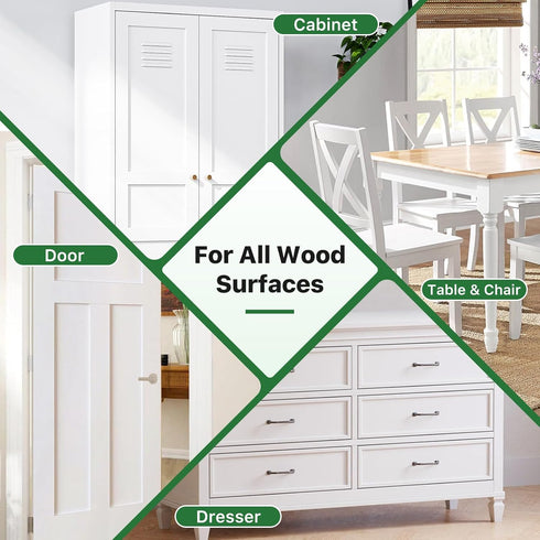 32oz, DWIL Wood Furniture Paint White Wood Paint for Furniture, Cabinet, Door, Kitchen - Matte, With Tools