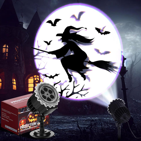 Lingvee Halloween Projector Light with 1 Film Slides Holiday LED Projector Lights Outdoor