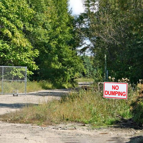 2 Pack No Dumping Sign, 10"x 7" .04" Aluminum Rust Free UV Protected Weatherproof Sign