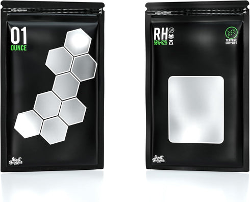 Official 1 Ounce Bags, 50 Pack Lock & Seal Storage & Curing Bags, Heat Sealable 6" x 9.8" x 3.15" Inch