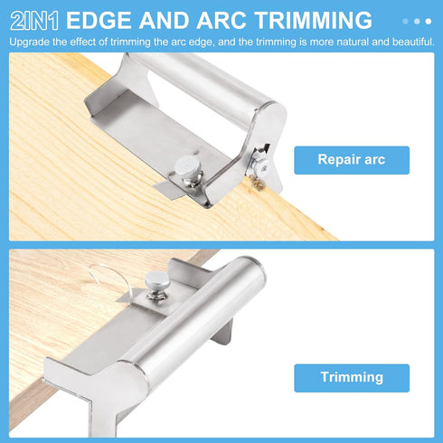 YUCHENGTECH Edge Banding Trimmer, Manual Woodworking Tool with Tungsten Carbide Blades, 2 in 1