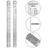 TOODOO 6 Inch and 12 Inch Metal Rulers, 4 Pcs Pocket Ruler, Stainless Steel Precision Measuring Tool for School,