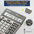 Desktop Calculator 12 Digit with Large LCD Display, Basic Solar Calculator with Battery for Office School Home CF-1523