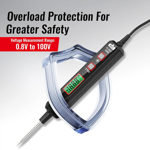 HABOTEST Test Light Automotive, 0.8V-100V DC Buzzer Circuit Tester with Sharp Probe and Flashlight