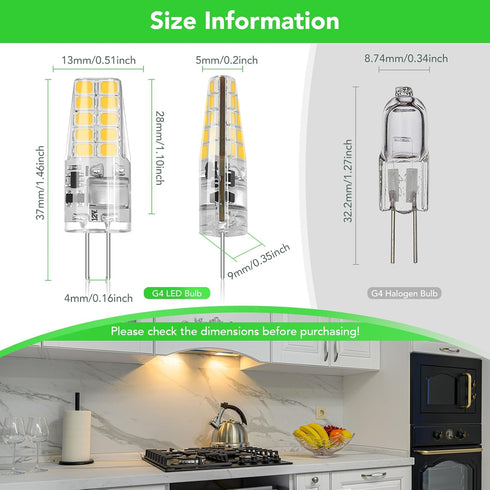 5 Pack G4 Bulb 2W 30W 3000K 250 360Beam T3 Bulb Bulbs, 12V G4 BUBO LED Equivalent Warm White Lumens Angle, Halogen