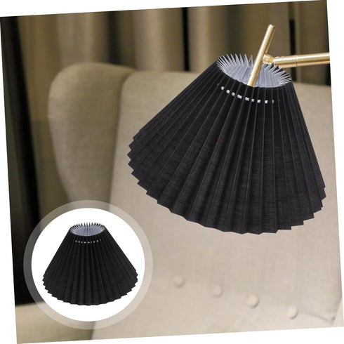 Housoutil Lamp Shade Protector Lamp Black Table Decor Cover Pleated Table s Shades Chandelier Wall Fabric Pleated Light
