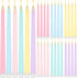Baquler 24 Pcs 11'' Pastel Flameless Taper Candles Colorful LED Candle Sticks