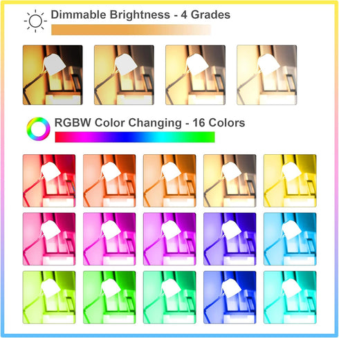 Dimmable E26 Warm LED Light Bulb, 6W RGBW Color 500LM, 16 Color Changing Modes, Remote Control, 2 Pack
