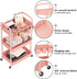 MOYIPIN 3-Tier 5 Plastic Rolling Utility Cart with Handle,Utility Storage Cart for Office, Living Room, Kitchen,Movable