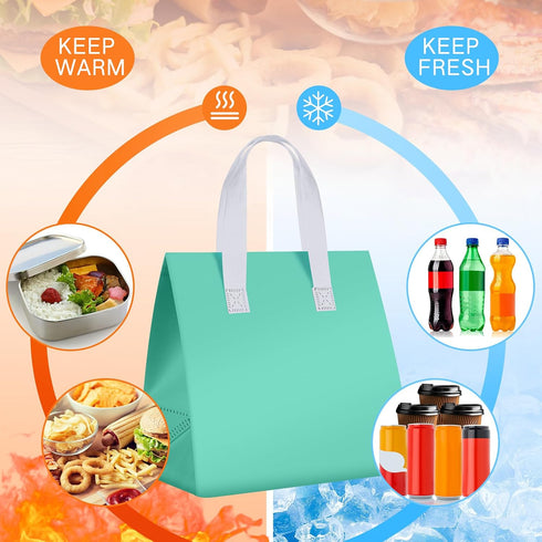 50 9.5" 9.5" 6"(Multicolor) Kacctyen Pcs Insulated Take Away Bags Bulk Thermal Insulation Food for Coffee Milk Tea