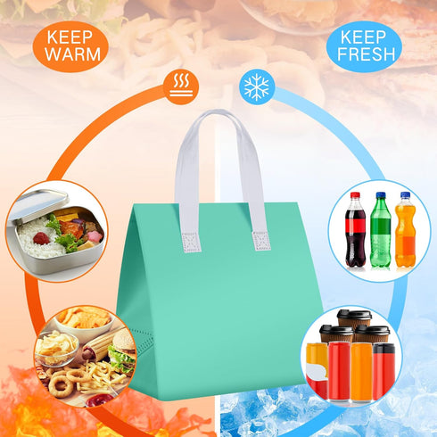 50 9.5" 9.5" 6"(Multicolor) Kacctyen Pcs Insulated Take Away Bags Bulk Thermal Insulation Food for Coffee Milk Tea