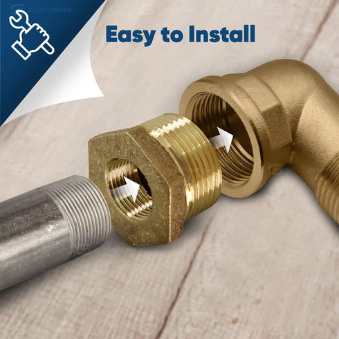 Everflow CSCV2001 2 X 3/4-Inch Brass Hex Bushing, No Lead