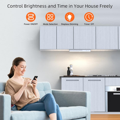Closet 6 30LEDs 8'' Dimmer LED Light with Charging Station, Pcs Rechargeable Motion Sensor Under Cabinet Lighting