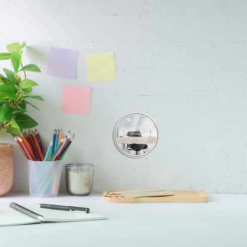 Zyghjort 2 Pack 2.3" Desk Mirror Office Cubicle, Small Adjustable Round Mirror to See Behind You, Fits PC Monitors