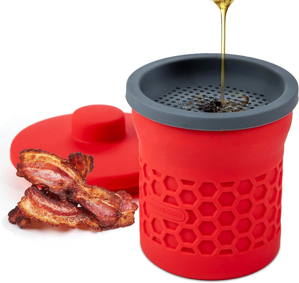 Prep Solutions Heat-Resistant Silicone Grease Strainer & Keeper - 2 Cup Capacity,