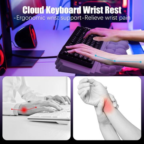 Set, Ergonomic Wrist Rest for Keyboard and Mouse, Soft Memory Foam Cloud Keyboard Stand Pad with Wrist Rest Easy