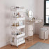 Calmootey 5-Tier Rolling Utility Cart with Drawer, Multifunctional Storage Organizer with Plastic Shelf & Metal Wheels,