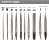 YAKAMOZ 10pc Mini Diamond Metal Files Set - Micro Round Needle, Triangular Square Flat Riffler Files for Jewelry, Wood,