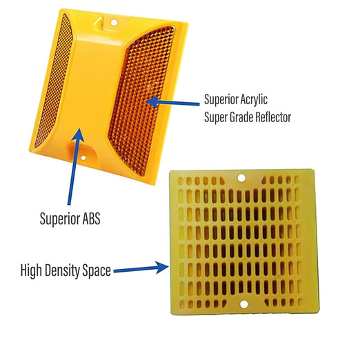 12-Pack Lane Reflectors, 4 x 4 Inch Asphalt Road Markers for Speed Bumps, Sidewalks, Crosswalks, Highways, Driveways