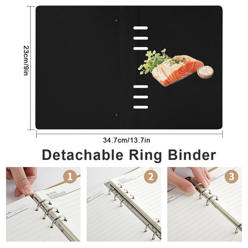 6 A5 Salmon Garlic Ring Binder Notebook for Journal Planner Refillable
