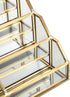 Hipiwe 8 Mirrored Glass Business Card Holder Gold Business Card Display Stand for Desk Multiple Clear Business Card