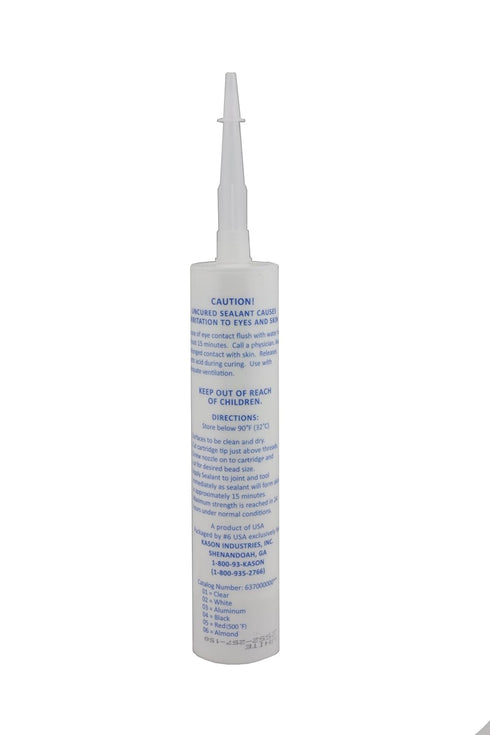 Kason 3700 Series Rubbaseal Silicone Sealant, White 10.3 oz. Tube, 63700000002