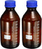 PATIKIL 1000mL Reagent Media Bottle, 2Pcs Round Graduated Glass Storage Bottle, Blue Screw Cap for Lab