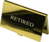 RXBC2011 Retired Business Cards, Funny Retirement Gift Pack of 50 with Gold Mirror Stainless Steel Case