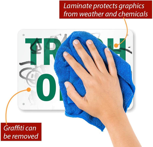SmartSign U1-1031-RA "Trash Only" Sign, 7" x 10" 3M Reflective Aluminum