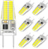 G8 LED Bulb Dimmable 3W T4 JCD Type Bi-Pin Base Daylight White 6000K 120V, 6 Pack