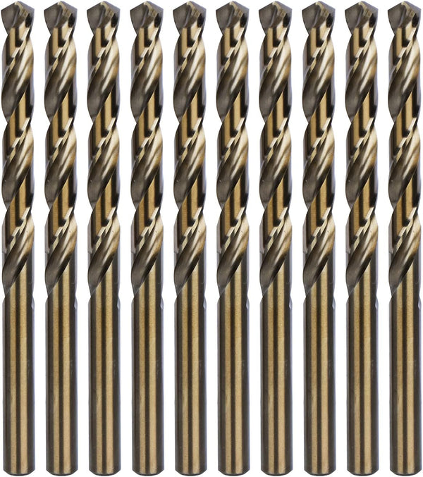 amoolo 5/16" Cobalt Drill Bit Set (10pcs), M35 HSS Metal Drill Bits for Hard Metal, Stainless Steel, Cast Iron