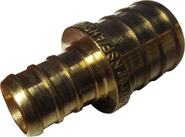 10 pcs. Reducing Coupling Pex B, 3/4 x 1/2 Pex Coupling, Brass