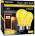 LED Bug Light Bulbs Outdoor, 8 Pack, Dimmable 9W Amber Yellow, A19 Bug Lights for Outside, Bedroom, Porch Light
