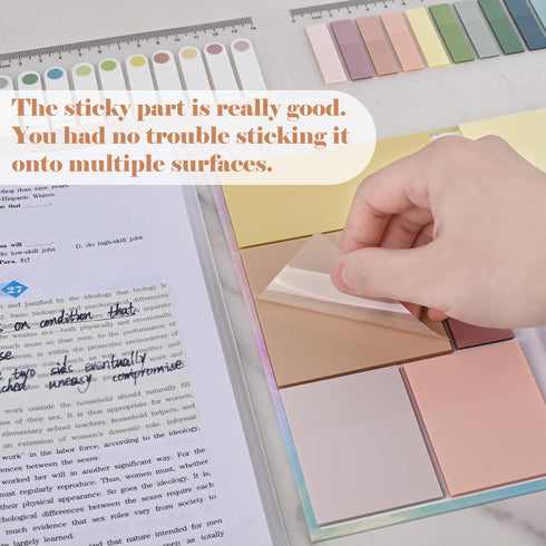 BAYTORY 900 Sheets Transparent Sticky Notes, Clear Waterproof 3 x 3 Inch Memo Pad, Self-Adhesive Writable Index Tabs