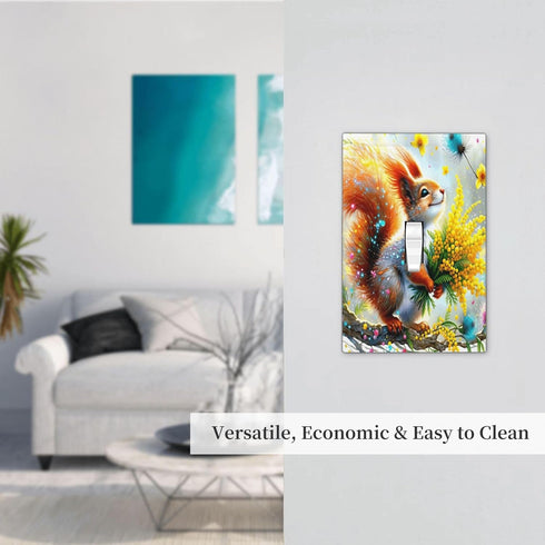 Sturin 1 3X5 Colorful Squirrel Wall Plate Light Switch Cover Gang Single Toggle Toggle Switch Art Plates