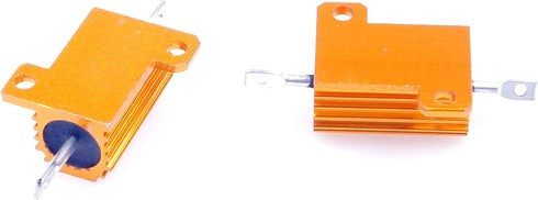 25 Watt 100 Ohm 5% Wirewound Resistor, Electronic Aluminium Shell Resistor, Gold (Pack of 2)